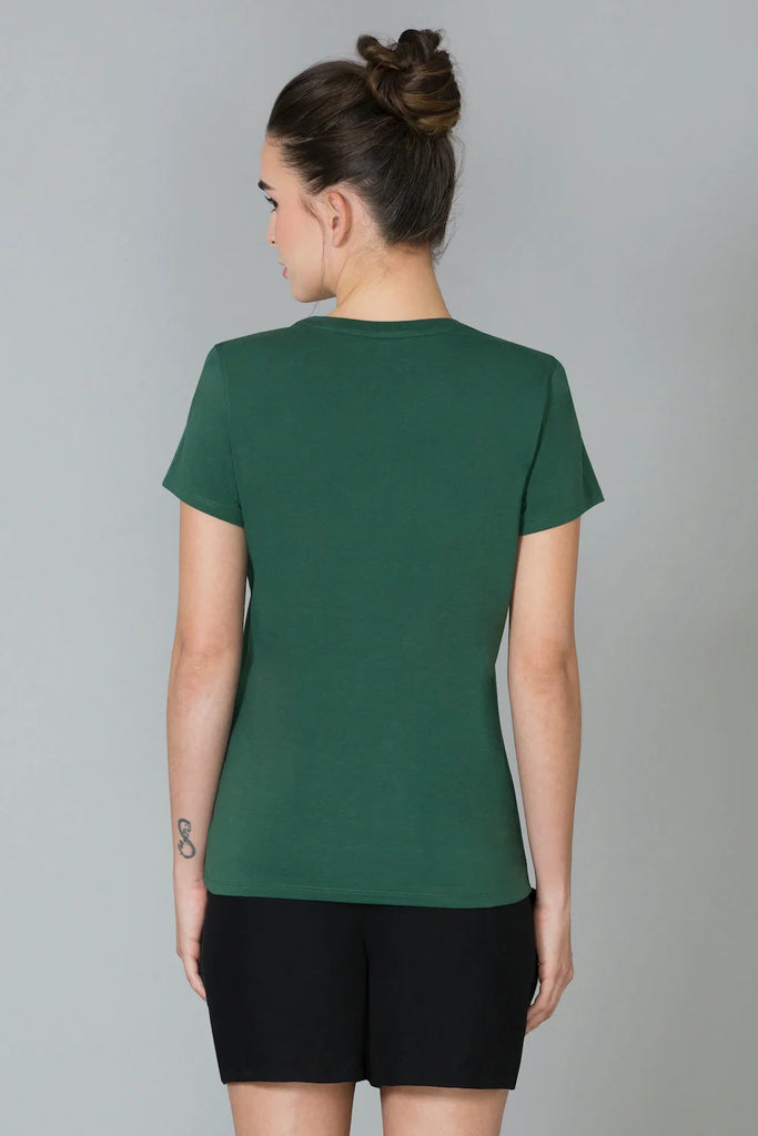 GREEN VAN HEUSEN WOMEN's PRINTED CREW NECK TEE