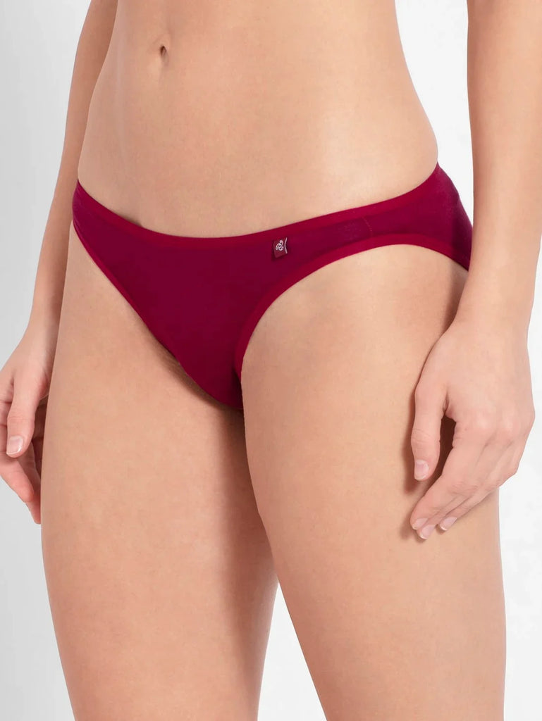 Beet Red JOCKEY Women's Low Waist Bikini.