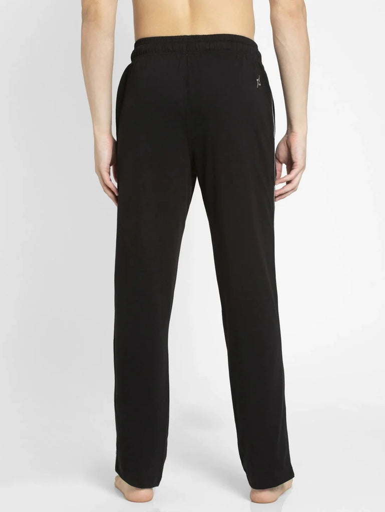 Black & Grey Melange Regular Fit JOCKEY Men's Trackpants