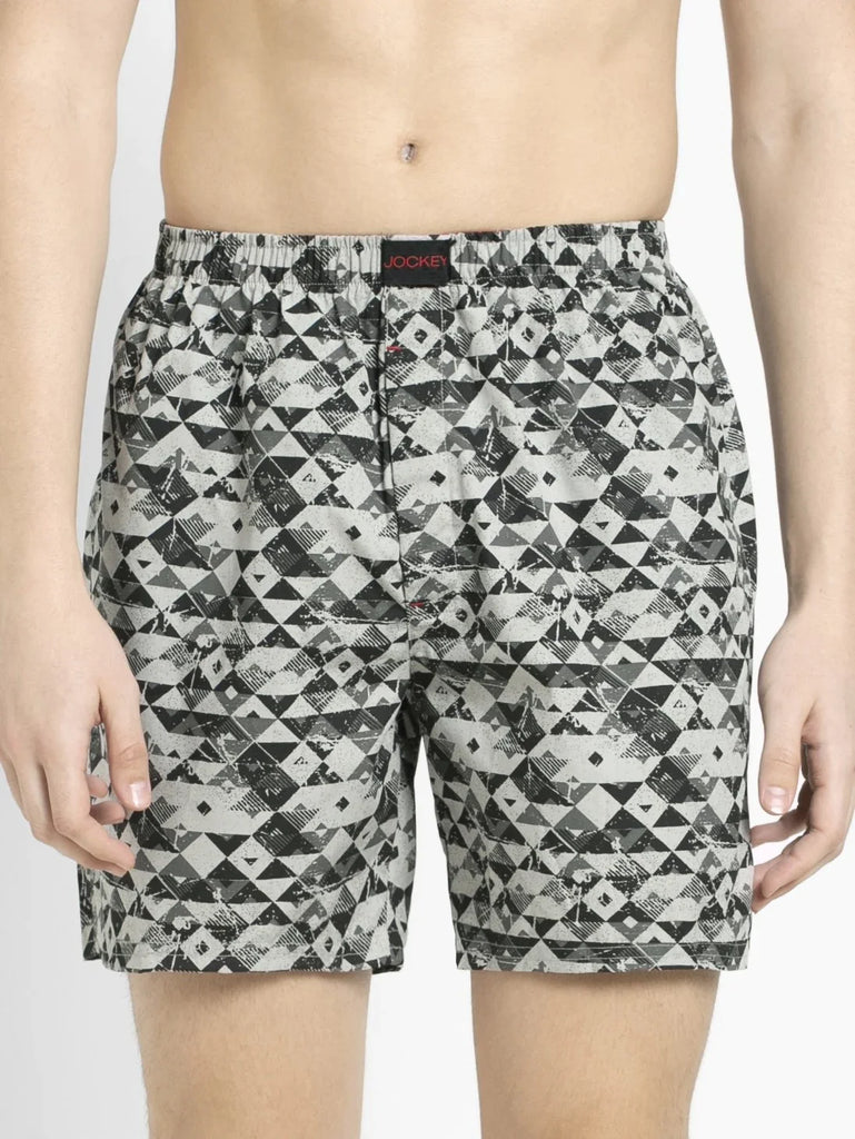 Black & Grey JOCKEY Men's Printed Boxer Shorts