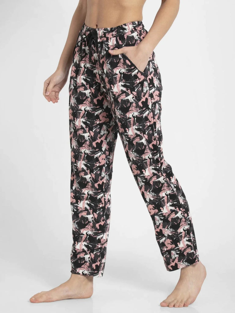 Black Assorted Prints JOCKEY Women's Relaxed Fit Pyjama.