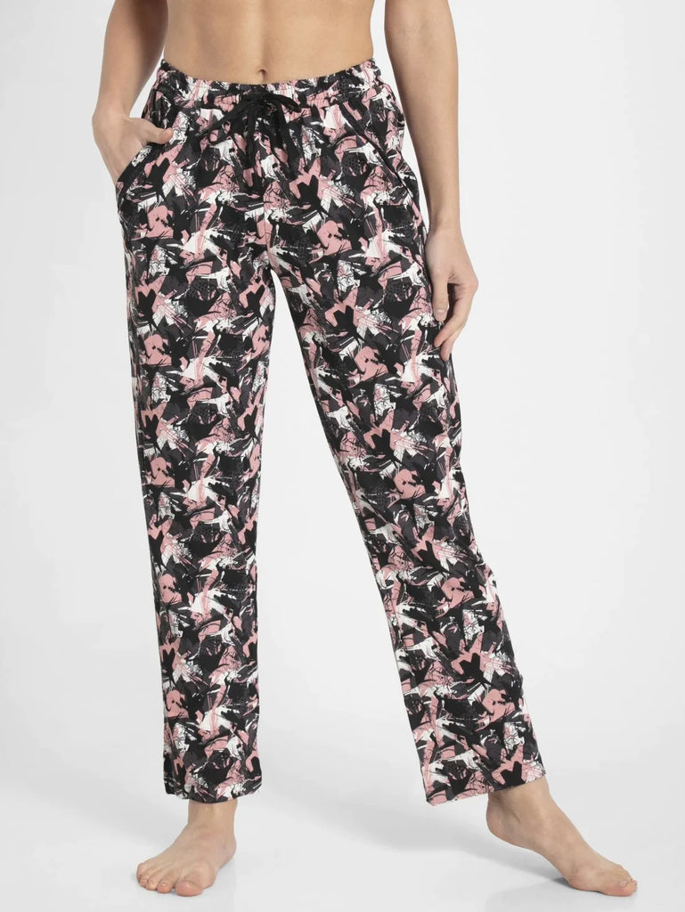 Black Assorted Prints JOCKEY Women's Relaxed Fit Pyjama.