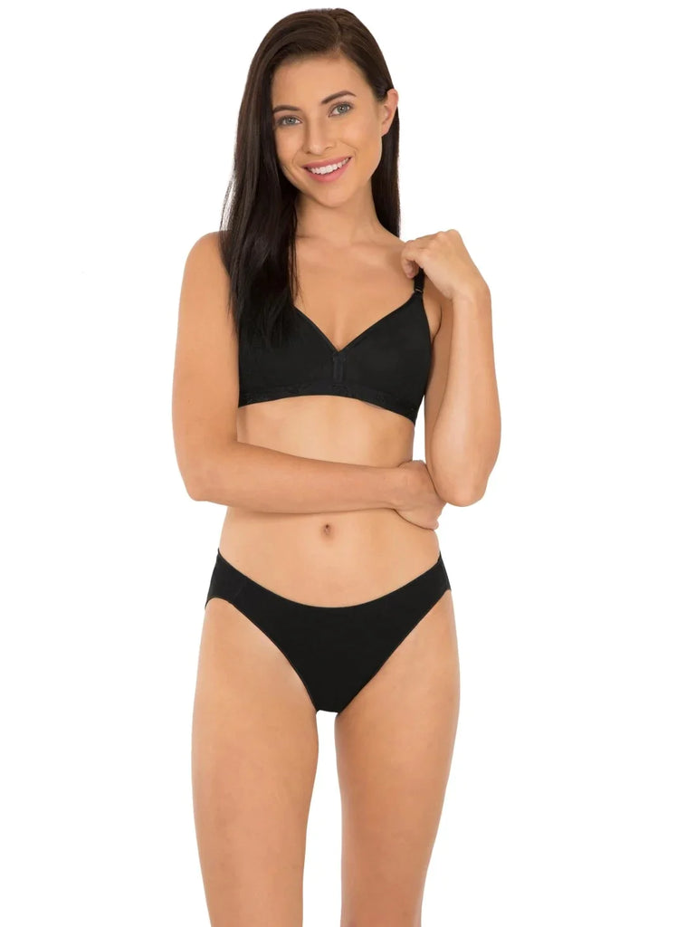 Black JOCKEY Women's Wirefree Non Padded Beginners Bra.