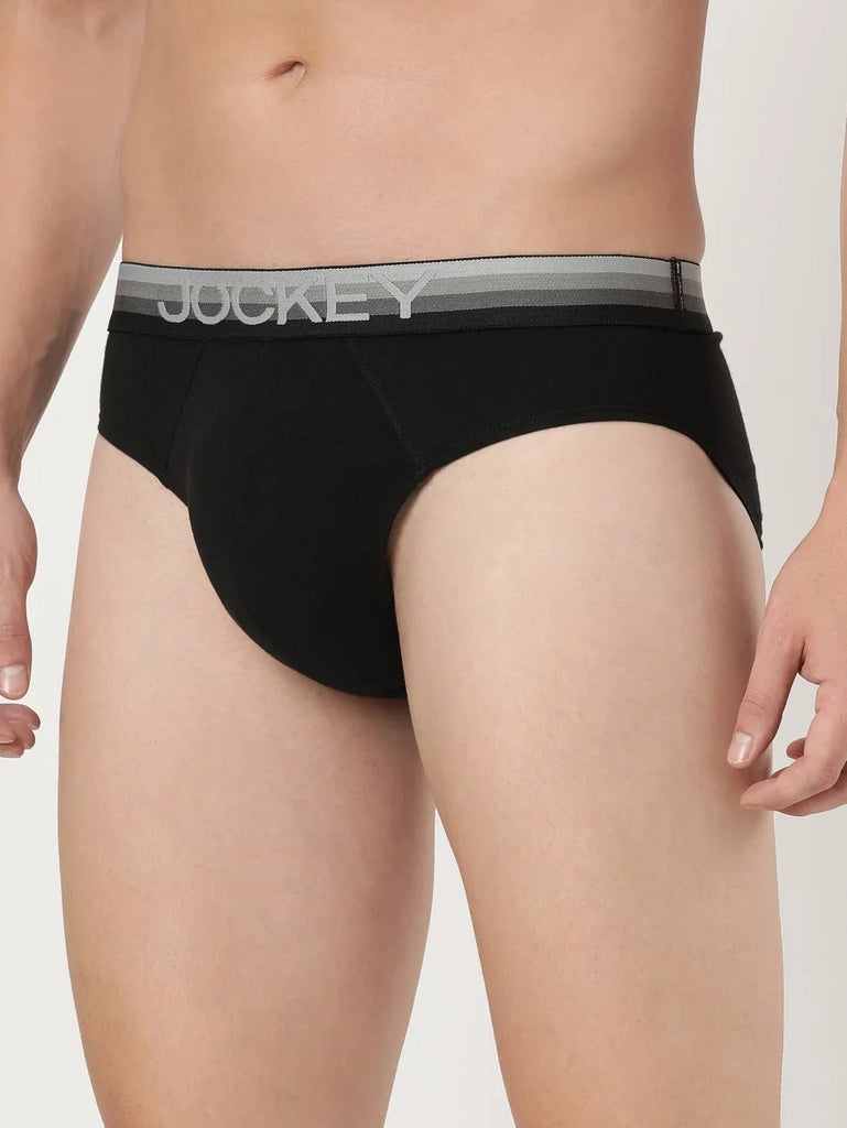 Black Solid Jockey Brief Underwear Men