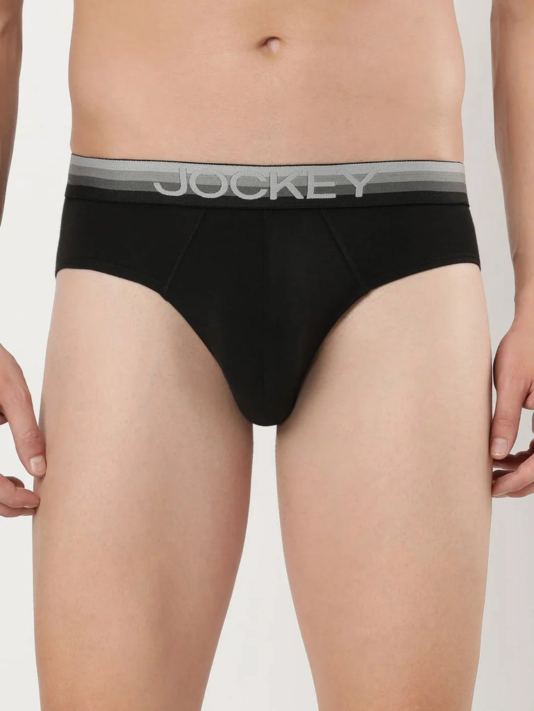 Black Solid Jockey Brief Underwear Men