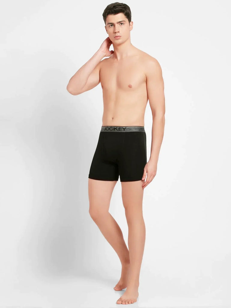 Black jockey Solid Boxer Brief Underwear Men