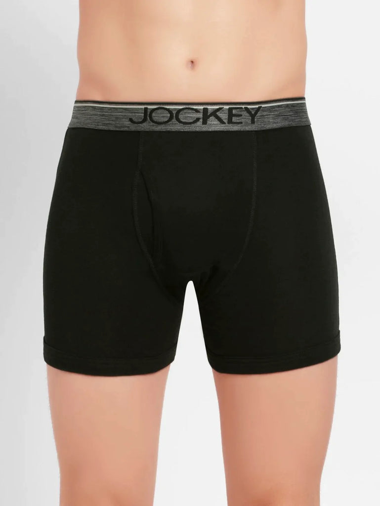 Black jockey Solid Boxer Brief Underwear Men