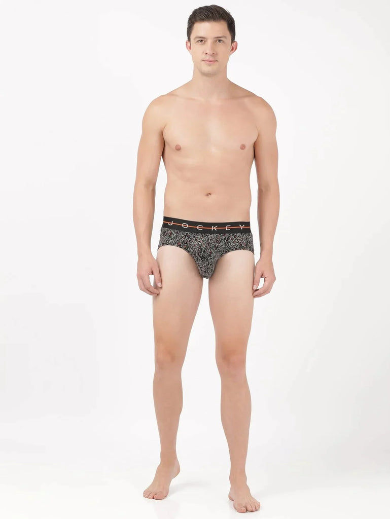 Black 3 Jockey Printed Brief Underwear