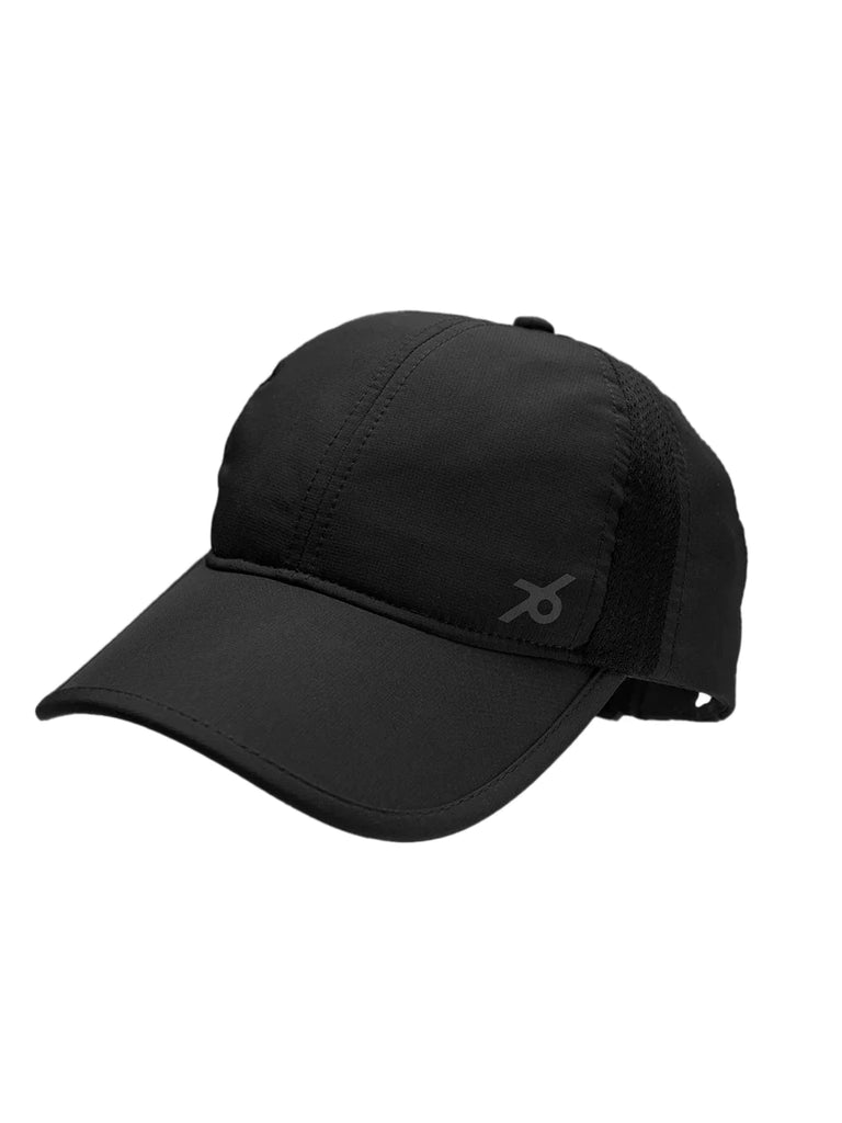 Black Polyester Solid Cap with Adjustable Back Closure