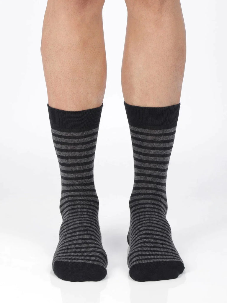 Black Jockey Men's Compact Cotton Stretch Crew Length Socks With Stay Fresh Treatment