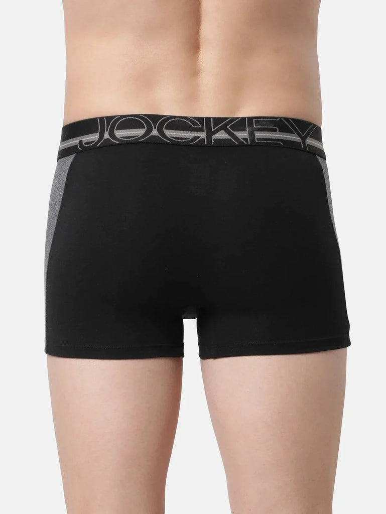 Black Jockey Elastane Stretch Solid Trunk Underwear For Men