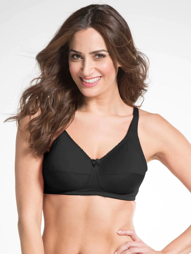 Buy Women's Wirefree Non Padded Super Combed Cotton Elastane Stretch Full  Coverage Plus Size Bra with Side Panel Support and Plush Lining Cup - Black  ES24