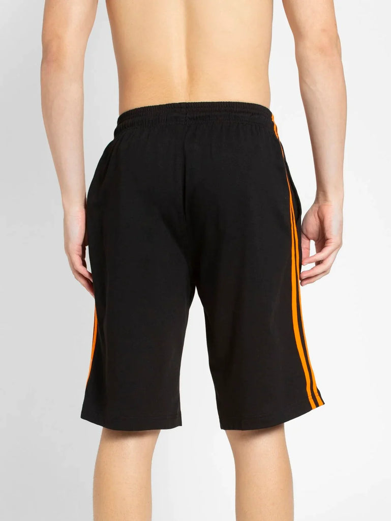 Black & Golden Poppy JOCKEY Men's Regular Fit Solid Shorts