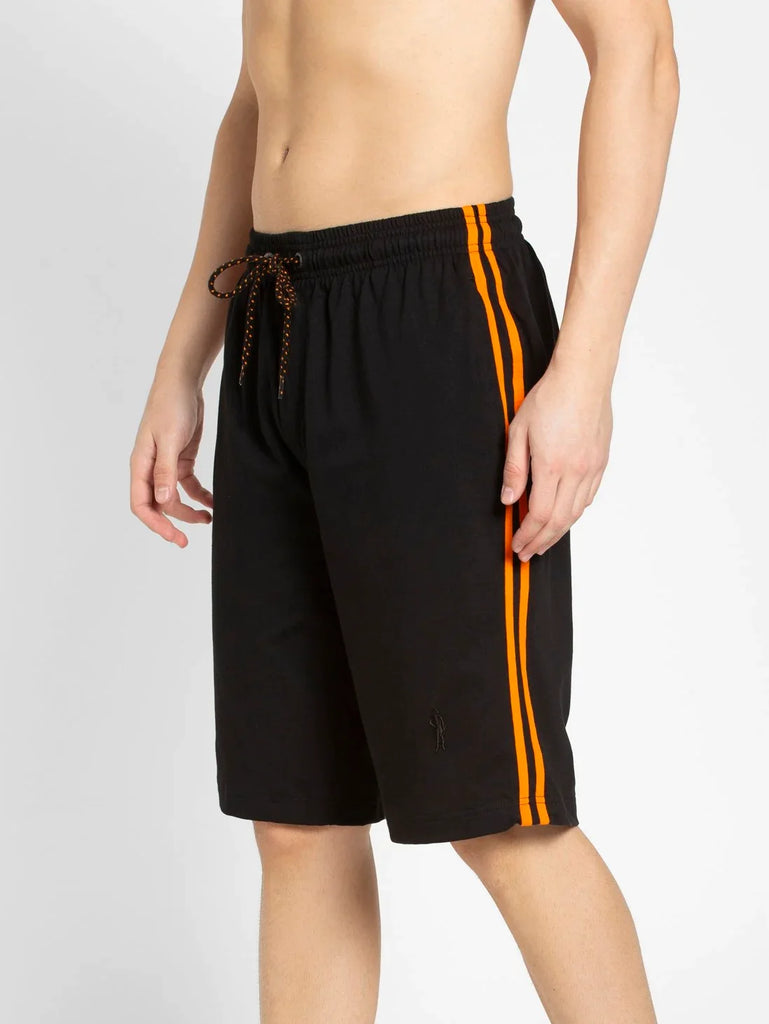 Black & Golden Poppy JOCKEY Men's Regular Fit Solid Shorts