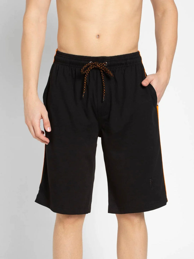 Black & Golden Poppy JOCKEY Men's Regular Fit Solid Shorts