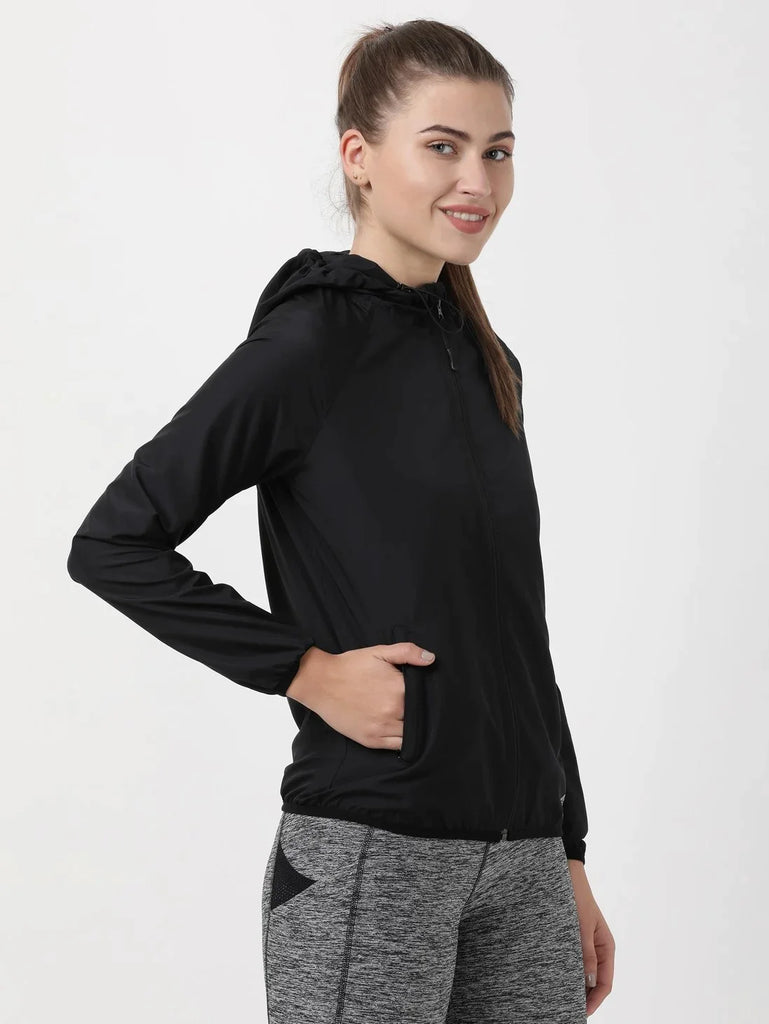 Black JOCKEY Women's Water Resistant Hoodie Jacket