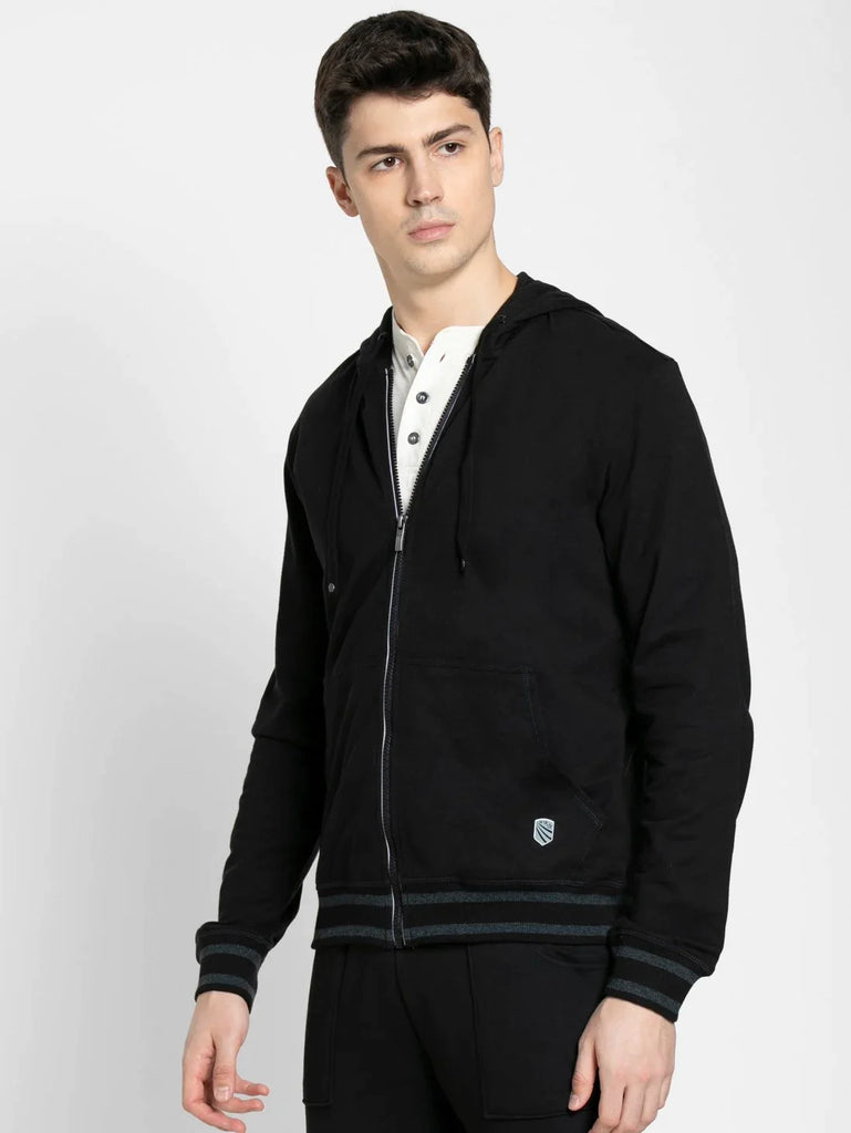 Black JOCKEY Men's Super Combed Cotton French Terry Hoodie