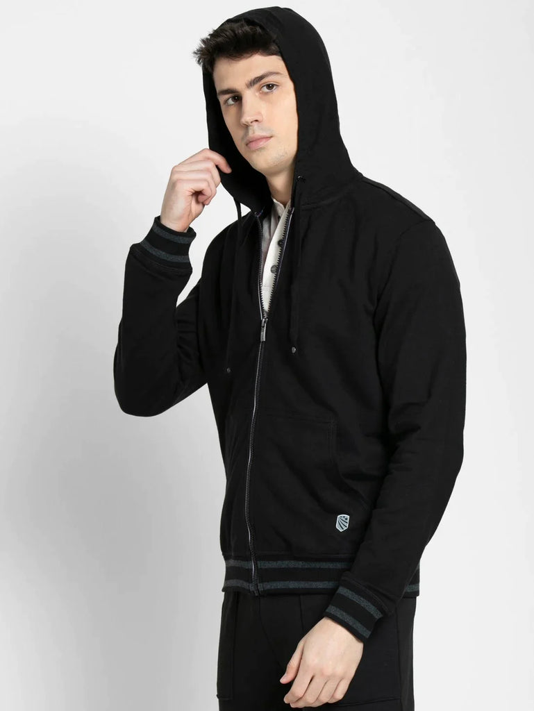 Black JOCKEY Men's Super Combed Cotton French Terry Hoodie