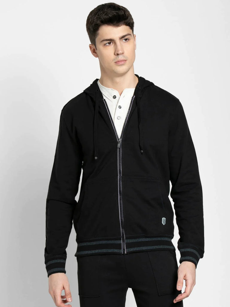 Black JOCKEY Men's Super Combed Cotton French Terry Hoodie