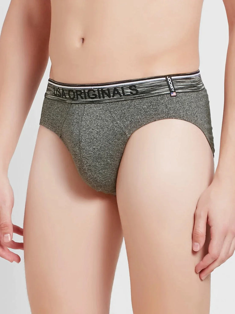 Black Jaspe Jockey Solid Brief Underwear for men