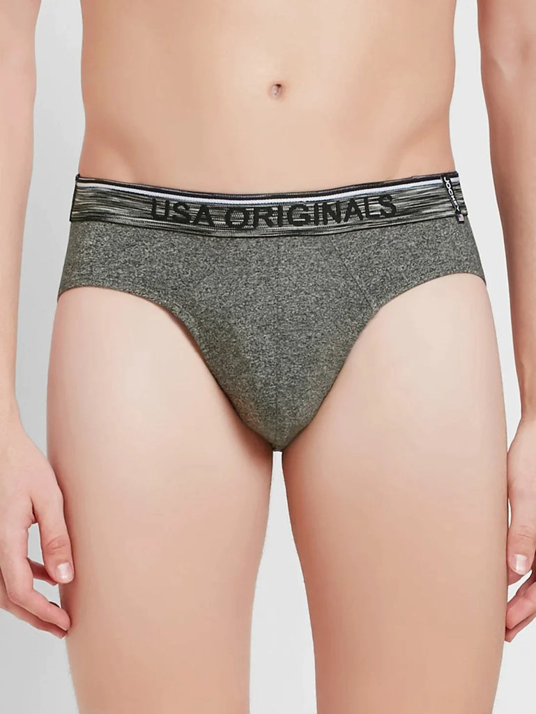 Black Jaspe Jockey Solid Brief Underwear for men