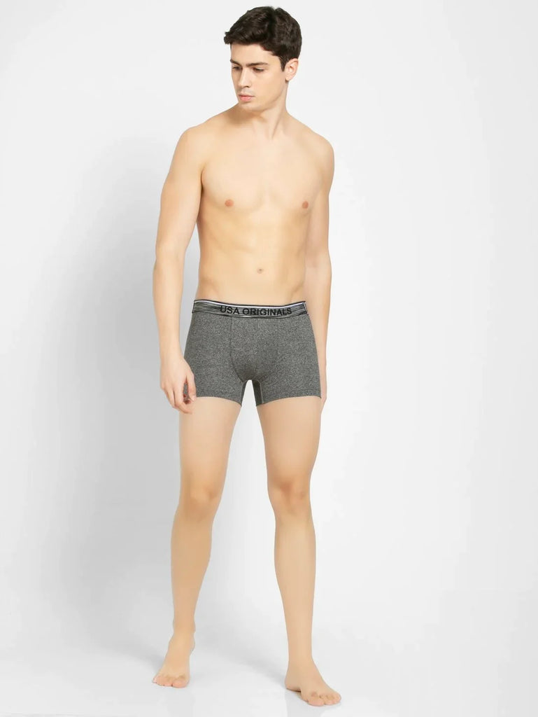 Black Jaspe Jockey Trunk Underwear For Men