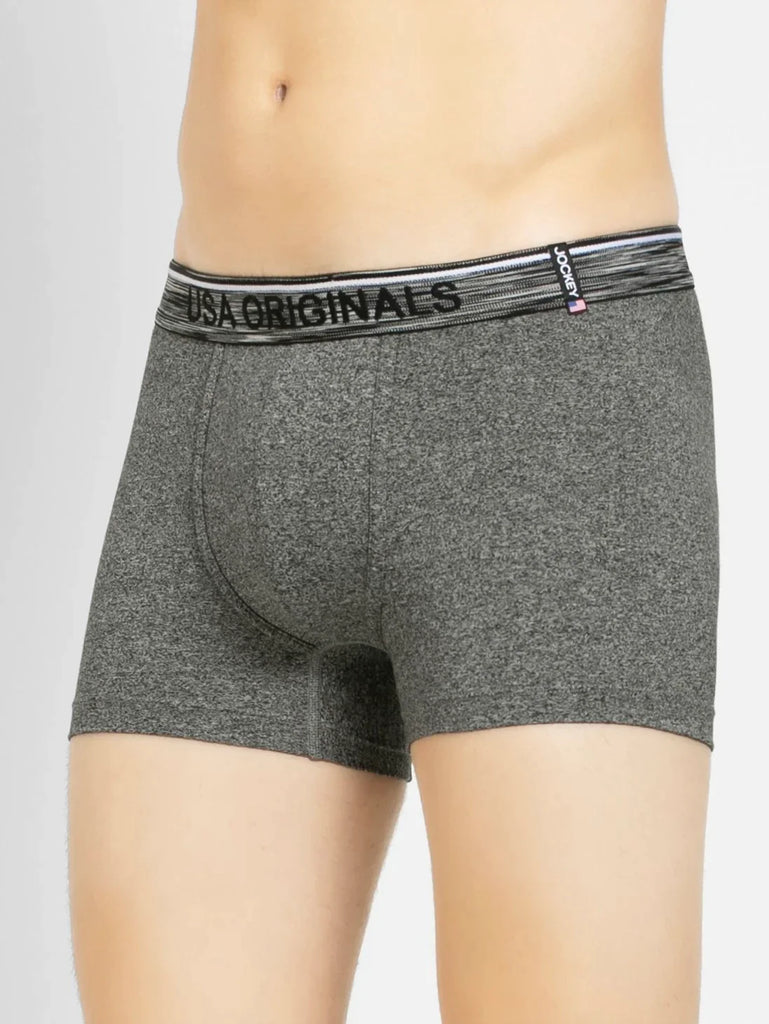 Black Jaspe Jockey Trunk Underwear For Men