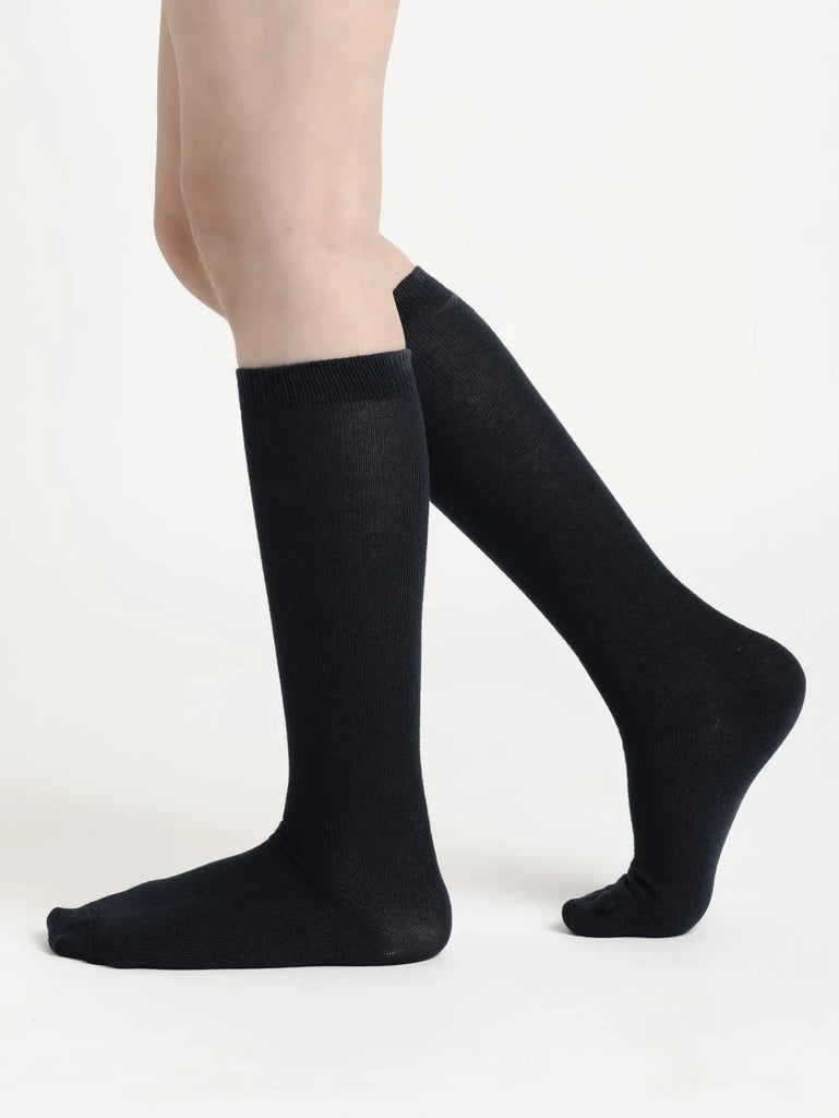 Black Jockey Unisex Kid's Compact Cotton Stretch Solid Knee Length Socks With Stay Fresh Treatment