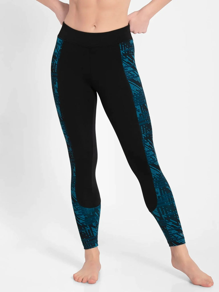 Black JOCKEY Women's Printed Performance Leggings.