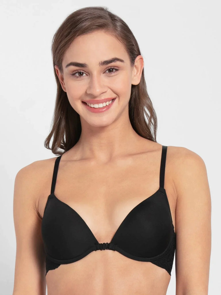 Black JOCKEY Women's Under-Wired Padded Full Coverage T-Shirt Bra