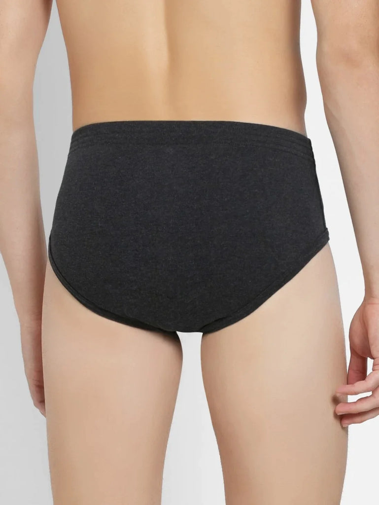 Black Melange Jockey Solid Brief Underwear Men