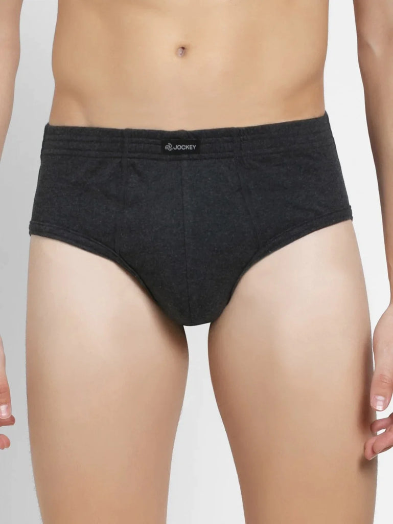 Black Melange Jockey Solid Brief Underwear Men