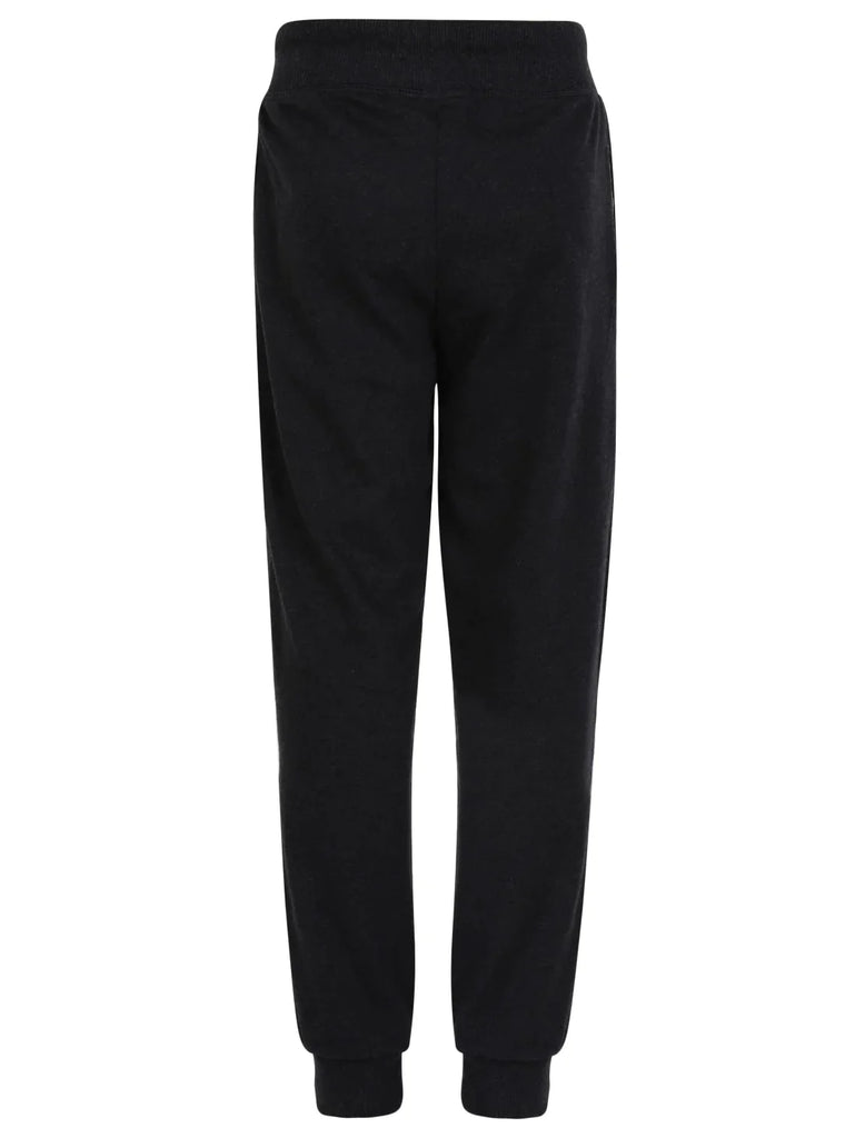 Black Melange Jockey Track Pant for Girls with Side Pocket & Drawstring