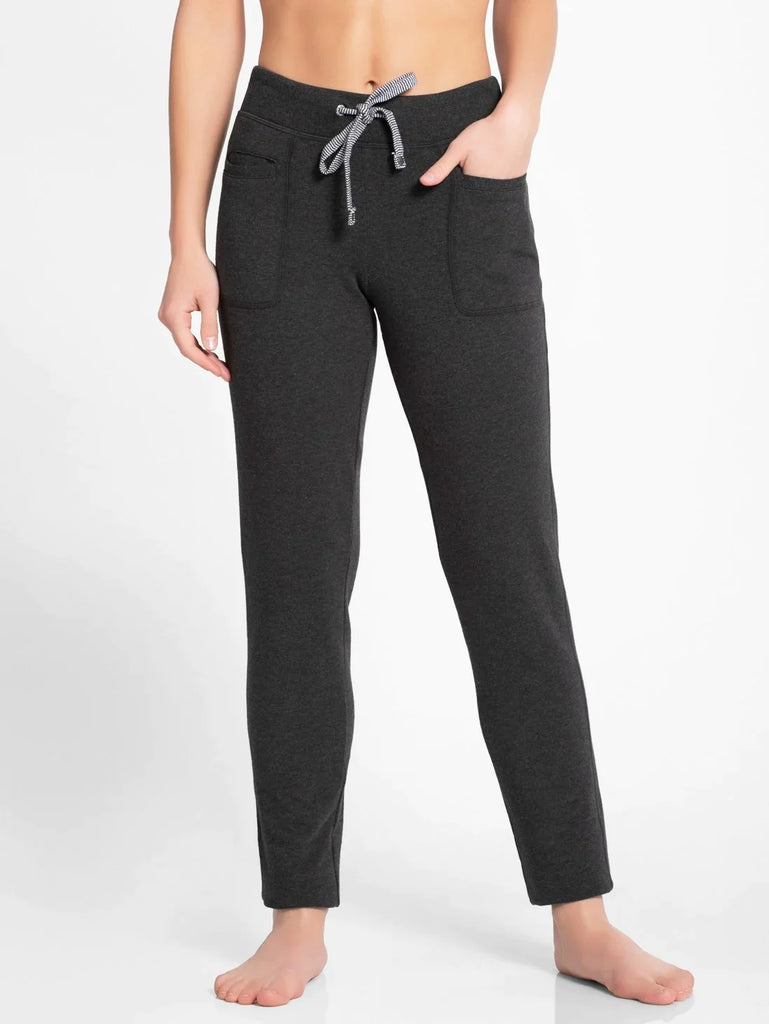 Black Melange JOCKEY Track Pant for Women