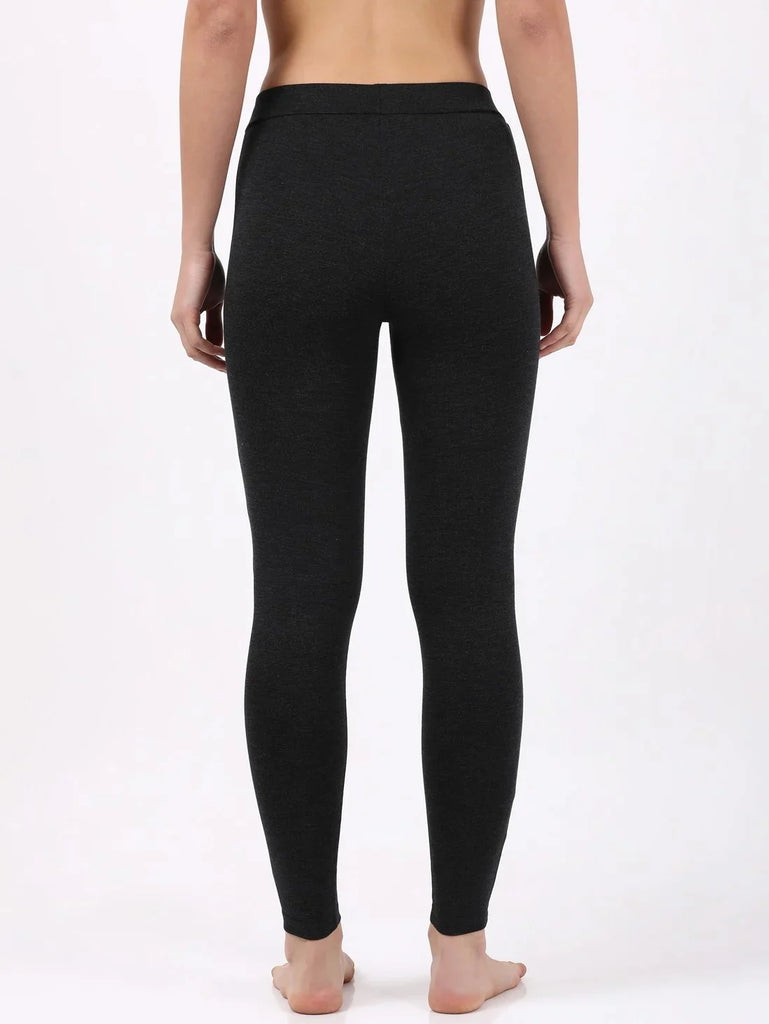 Black Melange JOCKEY Women's Rayon Nylon Elastane Stretch Treggings.