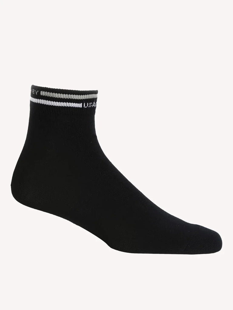 Black Jockey Men's Compact Cotton Stretch Ankle Length Socks with Stay Fresh Treatment