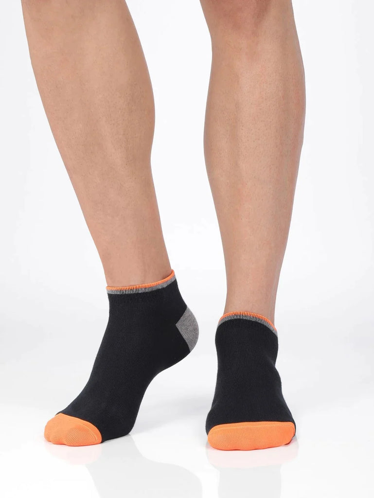 Black Jockey Men's Compact Cotton Stretch Low Show Socks With Stay Fresh Treatment