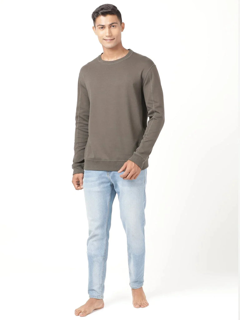 Black Olive JOCKEY Men's Super Combed Cotton Rich Pique Sweatshirt