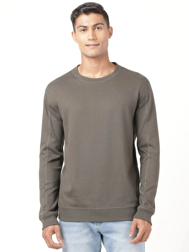 Black Olive JOCKEY Men's Super Combed Cotton Rich Pique Sweatshirt