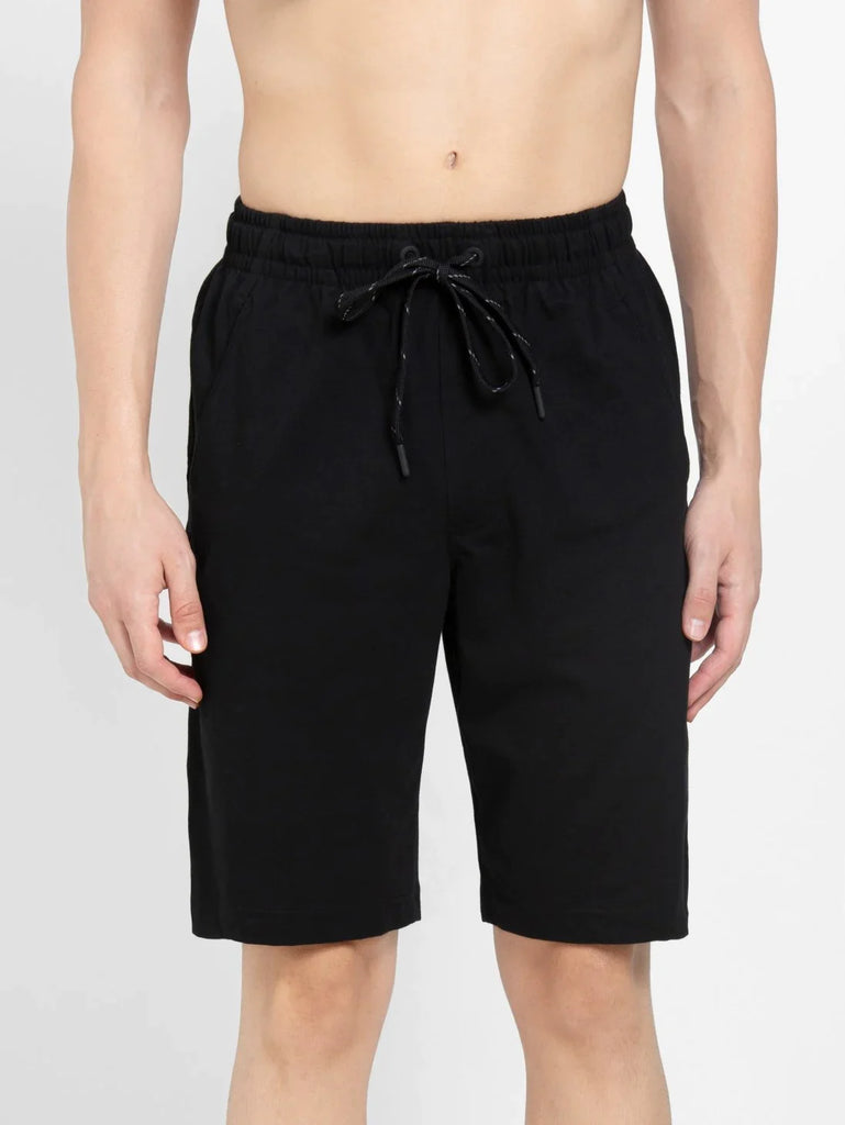 Black JOCKEY Men's Super Combed Cotton Regular Fit Solid Shorts