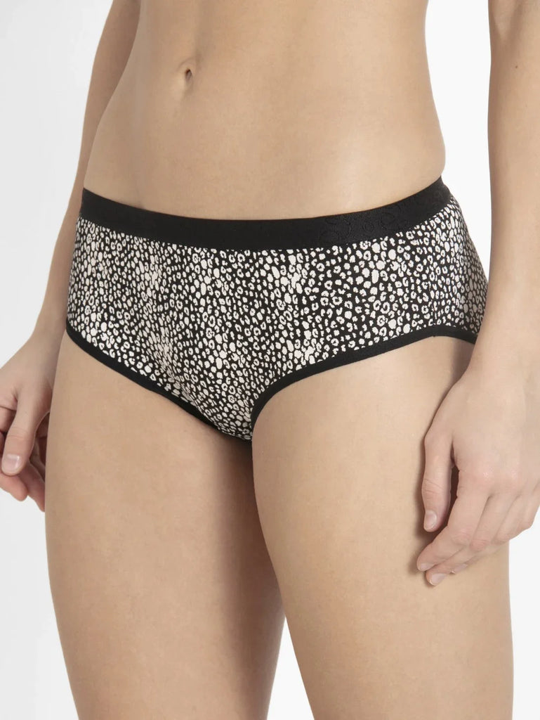 Black print JOCKEY Women's Mid-waist Hipsters Panties