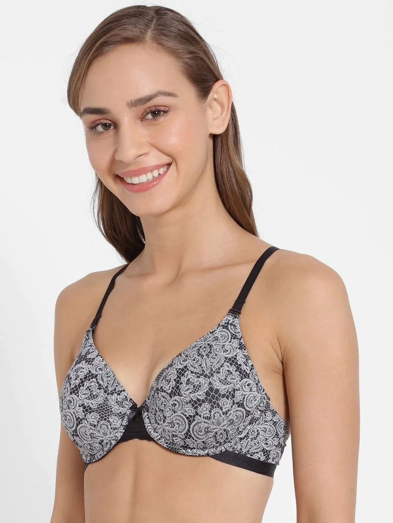 Black JOCKEY Women's Under-Wired Padded Full Coverage Multiway Bra