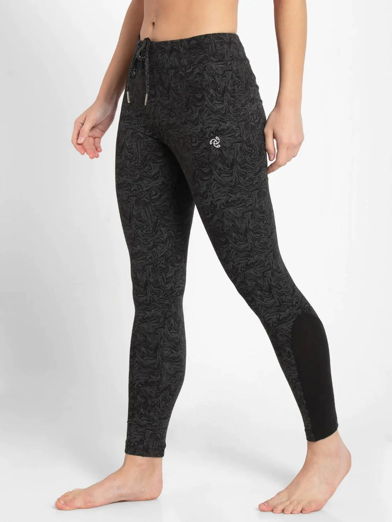 Black Printed JOCKEY Women's Yoga Pants.