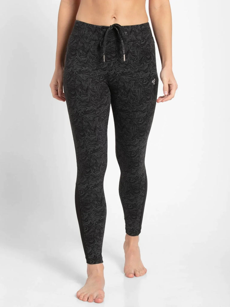 Black Printed JOCKEY Women's Yoga Pants.