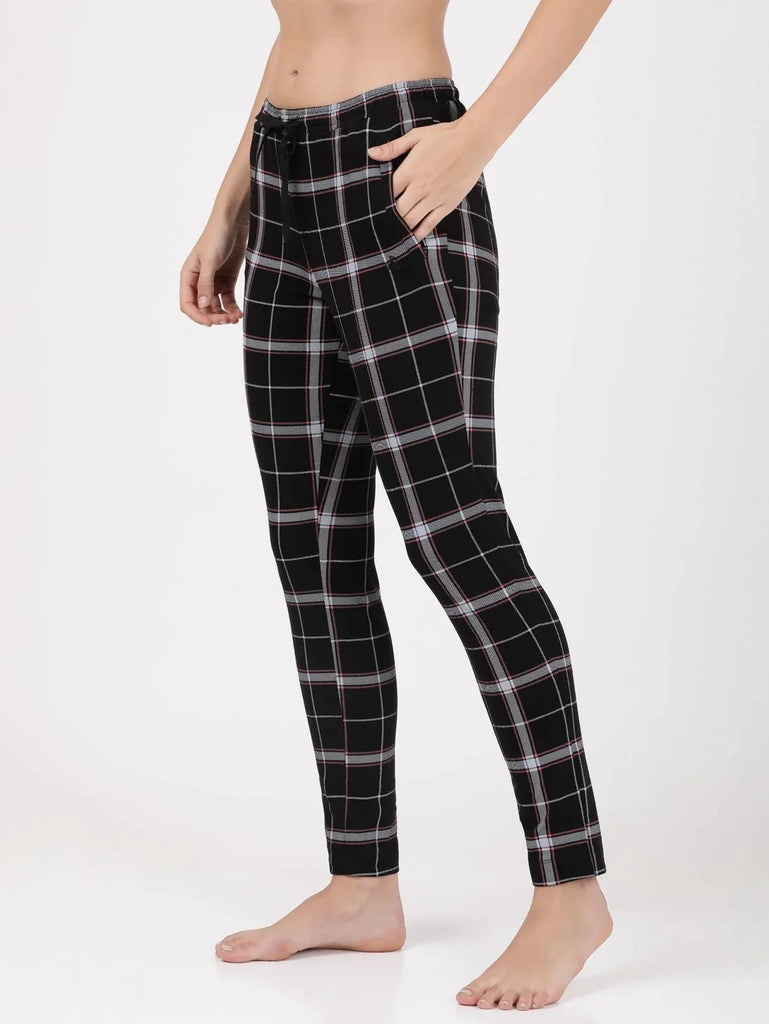 Black JOCKEY Women's Relaxed Fit Printed Pyjama.