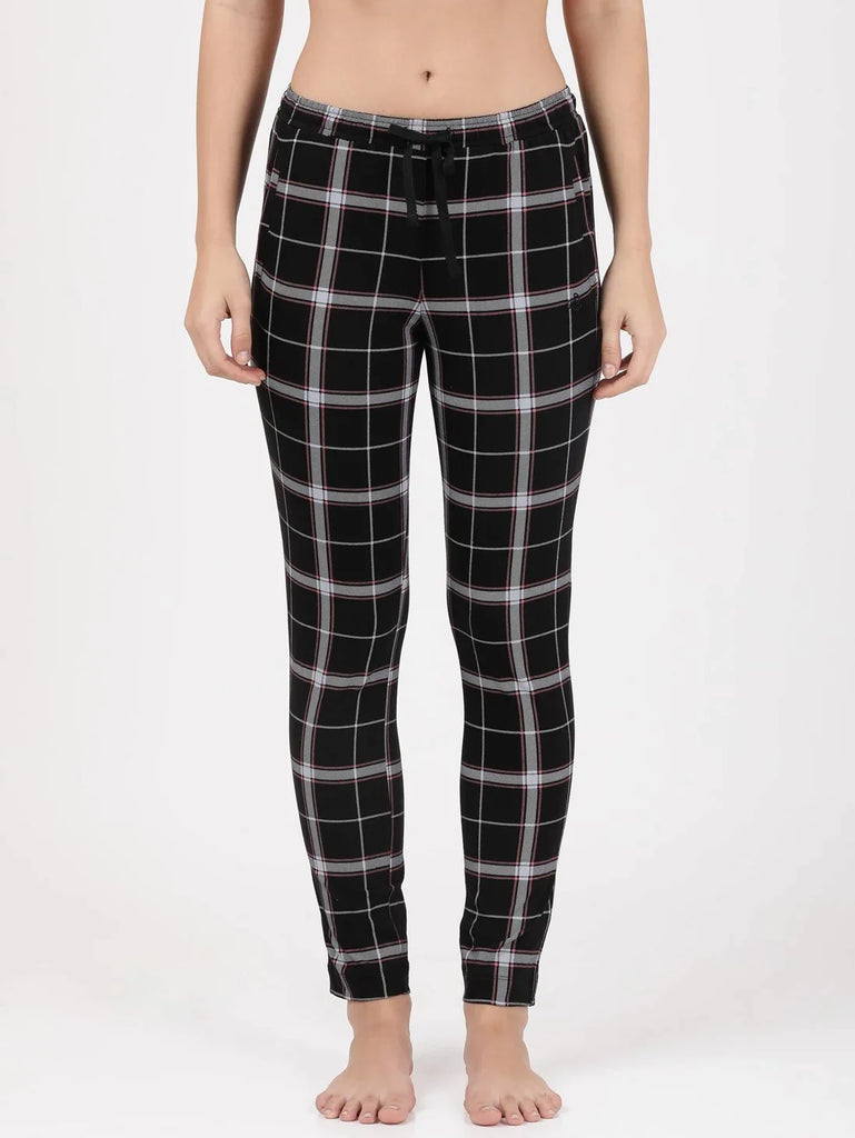 Black JOCKEY Women's Relaxed Fit Printed Pyjama.