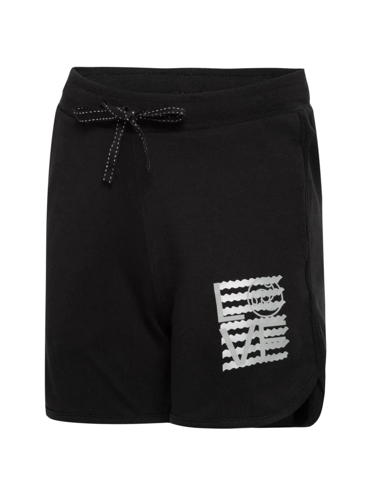 Black JOCKEY Girl's Super Combed Cotton Relaxed Fit Printed Shorts