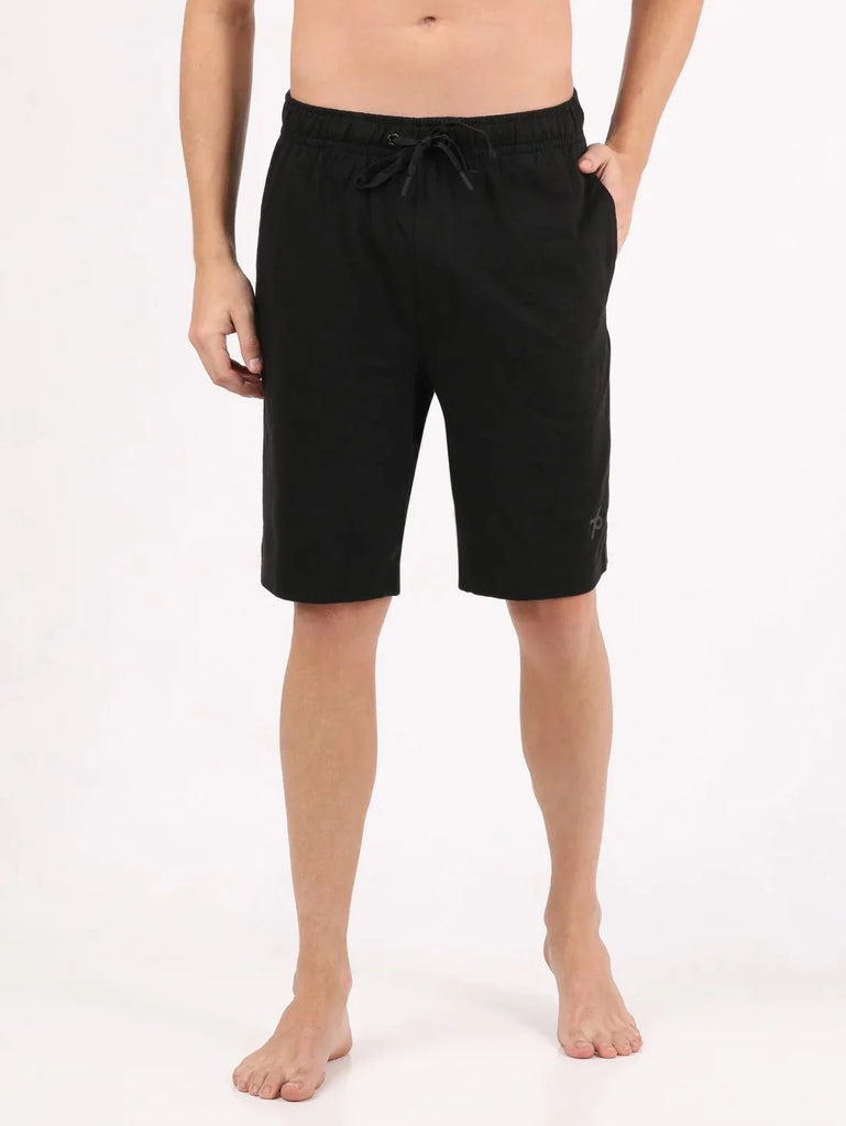 Black JOCKEY Men's Super Combed Cotton Regular Fit Solid Shorts