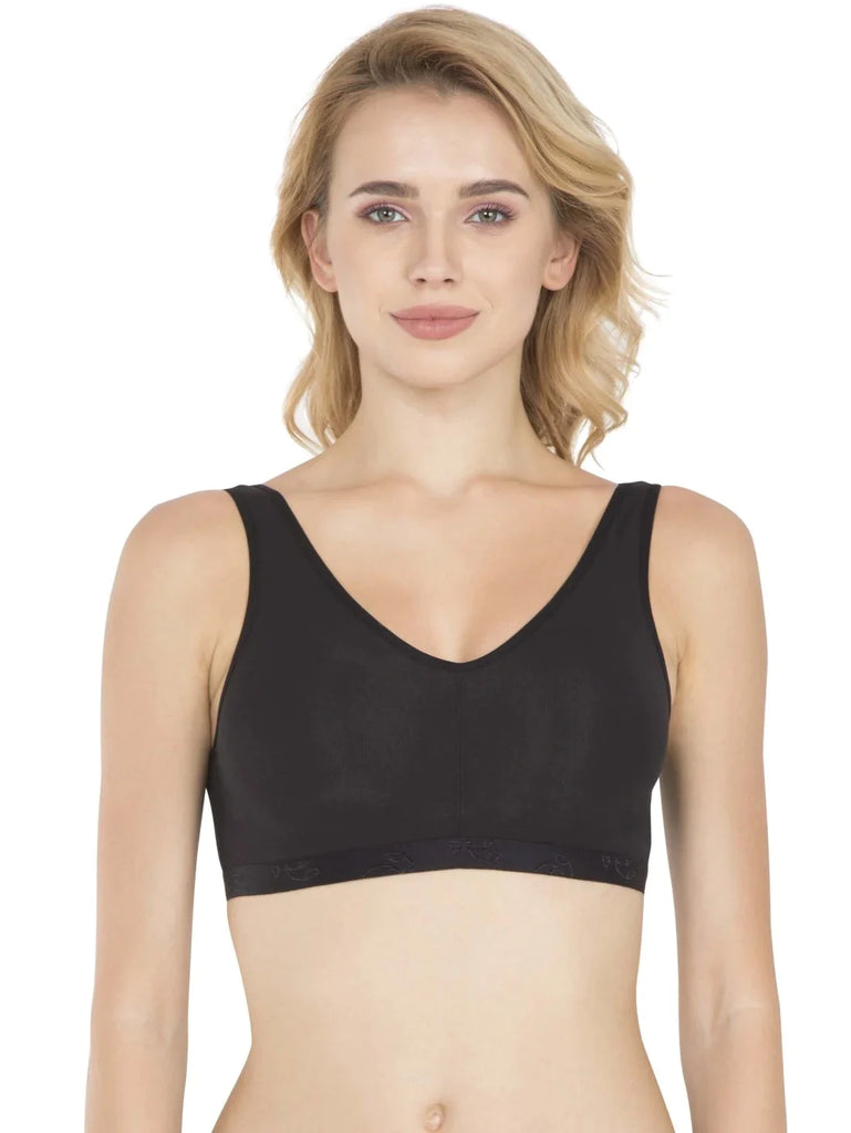 Buy Wirefree Padded Super Combed Cotton Elastane Full Coverage Sleep Bra  with Removable Pads - Mocha ES04