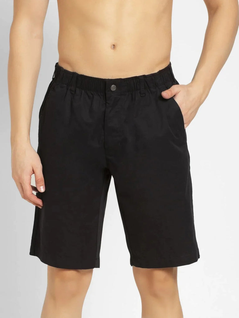 Black JOCKEY Men's Straight Fit Solid Shorts